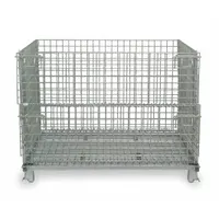 NASHVILLE WIRE Collapsible Bulk Container: 5 cu ft, 20 in x 32 in x 21 in, Lid Not Included, Silver (MPN JR1)