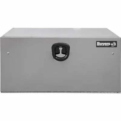 BUYERS PRODUCTS Single Drop-Down Door Box, 18 in Depth, Silver, Keyed Lock - Single Drop-Down Door Boxes