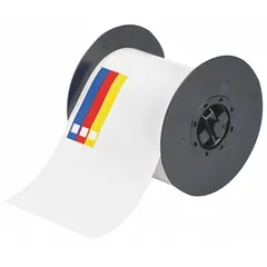 This precut label roll features a color bar and blank text area for creating custom Right-To-Know labels. Made of vinyl with acrylic adhesive, it is suitable for indoor and outdoor use. The roll is 4 in x 6 1/4 in, 100 ft long, and compatible with the BBP31 printer series.