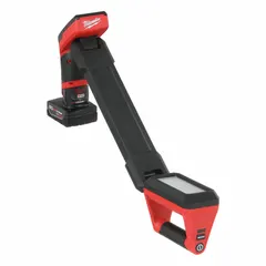 This Milwaukee M12 Underbody Light Kit delivers up to 1200 lumens of bright, portable lighting for automotive work. It operates on 12V DC and includes one 4.0 Ah battery and one charger. The kit is designed for use in vehicle maintenance and repair tasks where directed illumination is needed.