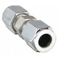 This PARKER Ferulok series union is a flareless bite-type steel compression fitting for connecting two tubes of equal size. It features a 1 1/16-12 x 1-1/16-12 thread size and is used in industrial fluid systems for hydraulic and pneumatic applications