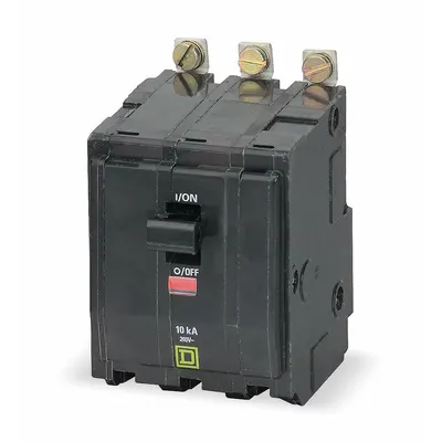 SQUARE D Miniature Circuit Breaker: 15 A, 240V AC, Three Phase, 10kA at 240V AC - QOB Series, Bolt-On Square D Miniature Circuit Breakers