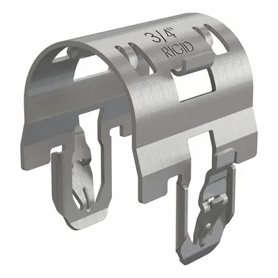 DAKOTA SYSTEMS Snap-In Rigid Conduit Clamp, 3/4 in, Spring Steel, Gray SST - Snap-In Rigid Conduit Clamps