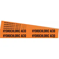 Pipe Marker: Hydrochloric Acid, Orange, Black, Fits 3/4 to 2 3/8 in Pipe O.D., 4 Pipe Markers, 5 PK (MPN 7381-4-PK)