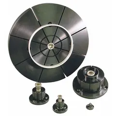 This inside-diameter fixture clamp is made of steel and features a 0.16 in machinable width with a #2-56 bolt. It expands to grip the bore of a workpiece, providing rigid holding for machining operations such as milling, turning, or grinding without obstructing external surfaces.