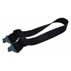 Replacement strap for safety goggles with clip attachment. Black solid pattern, 6-inch overall length. Sold in a 10-pack. Suitable for securing eyewear in industrial environments such as machining and material handling.
