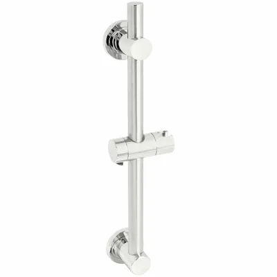 SPEAKMAN Wall Grab Bar: Straight, 24 in Lg, 1 1/4 in Dia, Stainless Steel - Grab Bars with Hand-Held Shower Holders & Mount Glide Rails