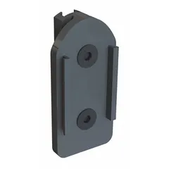 This wall-mount receiver secures a Magnetic Belt Cartridge for retractable belt barriers. It is used to create temporary pedestrian guidance or crowd-control lanes in facilities such as factories, warehouses, and public spaces. The unit features a black finish and a 3-inch overall height.