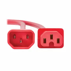 10-foot power cord with C14 plug and C15 receptacle, using 3/14 SJT cable and PVC jacket. Connects electronic equipment requiring a C15 inlet to a C14 power source. Suitable for server, data center, and control panel installations.