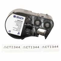 Combined Label and Ribbon Cartridge: 1 1/2 in x 1/2 in, 1/2 in, Polyester, Black on White (MPN M4-89-422)