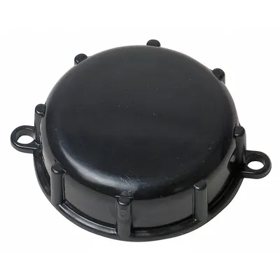 OEM Dust Cap: 2 in, 2 in Buttress Inlet, Plastic, C2BBK-FL, Black - Caps, Covers & Plugs for IBC Totes