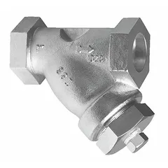 This Y strainer features a carbon steel body with 1/2 in NPT connections. It includes a 304 stainless steel perforated screen with 0.0313 in openings and a 304 stainless steel seal. Used to remove particulate from pipelines in water, oil, and gas systems, protecting downstream pumps, valves, and instrumentation.