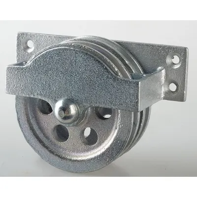 PEERLESS Pulley Block: Double Pulley Block, Mounted, Upright Mount, Lifting/Pulling - Side-Mount Double Pulley Blocks