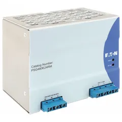Single-phase DIN Rail mount DC power supply with aluminum housing. Converts 100 to 240 V AC input to stable 24 V DC output. Rated output power 480 W, output current 20 A. Suitable for powering control panels, automation systems, and industrial machinery.