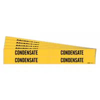 Pipe Marker: Condensate, Yellow, Black, Fits 3/4 to 2 3/8 in Pipe O.D., 4 Pipe Markers, 5 PK (MPN 7061-4-PK)
