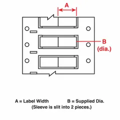 Polyolefin precut sleeve label roll in white matte finish. Each label measures 3/8 in x 1 in and is designed for wire gauges 16 AWG to 22 AWG. Compatible with the i7100 printer series. Used for industrial wire and cable identification in electrical panel building, plant maintenance, and OEM wiring applications.