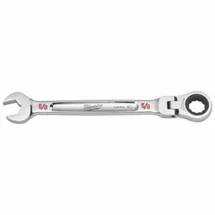 Chrome vanadium steel construction with chrome finish. SAE 12-point ratcheting combination wrench with 5/8 in head size and 1 3/8 in overall length. Used for tightening or loosening 5/8 in fasteners in maintenance, assembly, and repair tasks.