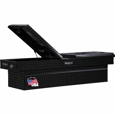 BUYERS PRODUCTS Gull Wing Lid Crossover Box, 71 in, Gloss Black (1720413) - Gull Wing Lid Crossover Boxes