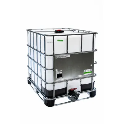 BASCO GC330BVN428 Standard IBC Tote with Wireframe, 2 in Drain, Steel - Standard IBC Totes with Wireframes