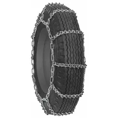 Steel V-Bar ladder tire chain designed for 7.50-20 tires. Provides traction on snow, ice, or mud for heavy-duty trucks and industrial vehicles. V-Bar links enhance grip and durability.