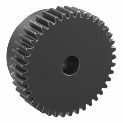 KHK GEARS Spur Gear: Module m 0.8, 40 Teeth, 6 mm Bore Dia, Black Oxide Coated Carbon Steel - Metric Spur Gears with Standard Hub