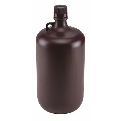 GLOBE SCIENTIFIC Sampling Bottle: Polypropylene, 1.05 gal, 4 L, Amber - Polypropylene Narrow Mouth Round Lab Bottles