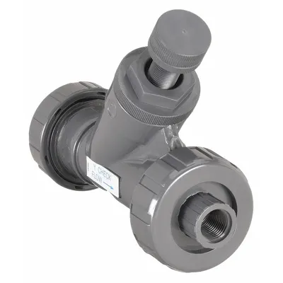 HAYWARD Spring Y Check Valve: Piston, Y-Style Valve Body, 1/2 in Pipe Size, FNPT x FNPT - Adjustable PVC Y Piston Check Valves