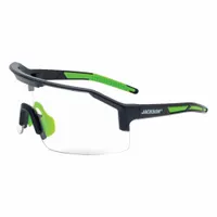 JACKSON SAFETY Safety Glasses: Clear Lens, Half-Frame, Anti-Fog/Scratch-Resistant, Black/Green Frame (MPN 60000)