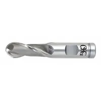 This OSG ball end mill is made of cobalt and features 2 flutes with a 7/8" diameter, 1-7/8" length of cut, and 4-1/8" overall length. It is used for contouring, slotting, and profiling in metalworking, including 3D machining of dies, molds, and aerospace components. Suitable for both ferrous and non-ferrous materials