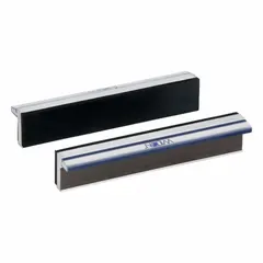 Magnetic vise jaw cap for 6 1/2 in vise jaw width. Aluminum construction with magnetic backing for quick attachment to any vise type. Protects workpieces from marring during clamping in machining, assembly, and inspection applications.