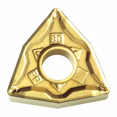 Trigon (W) indexable turning insert with positive rake geometry for reduced cutting forces and improved surface finish. Suitable for general turning, facing, and profiling operations on steel and cast iron in medium machining applications.