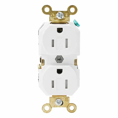 LEVITON Plugs and Receptacles: Duplex, 5-15, White, 125V AC, 15 A, 2 Pole / 3 Wire (MPN 5262-SGW) - General Purpose Receptacles