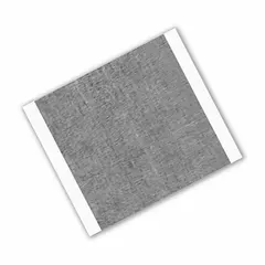 This 3M conducting electrical tape is a square shape designed for general-purpose applications requiring electrical conductivity. It measures 1 1/2 inches by 1/2 inch with a thickness of 3.2 mil and a voltage rating of 600 V. The tape is silver in color and is used for tasks such as grounding, shielding, and static discharge protection in industrial maintenance and electronics repair.