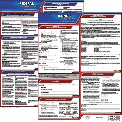 JJ KELLER 100-IL-3 State & Federal Labor Law Poster Set - State & Federal Labor Law Poster Sets