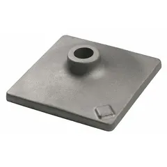 This tamper plate is a chisel bit designed for use with breaker and demolition hammers that accept 1 1/8-inch hex shanks. It features a 6-inch head width and 6-inch overall length, suited for tamping asphalt in road repair and paving applications.
