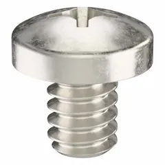 Pan head machine screw with #10-24 thread size, 1/4 in length, made from 316 stainless steel with a plain finish. Features a Phillips drive with #2 drive size. Supplied in a 50-piece pack. Suitable for general fastening applications in environments requiring corrosion resistance.
