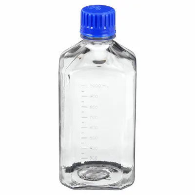 DYNALON Media Bottle: Polycarbonate, 33.81 fl oz Capacity - oz, 1 L Capacity - mL - Plastic Lab Media Bottles