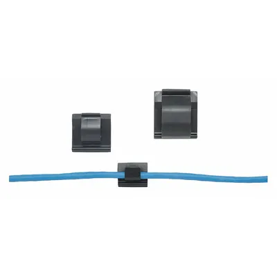 PANDUIT Cable Clip: 0.38 in Max. Bundle Dia., 0.49 in Slot Wd, 1 in Lg, 1 in Wd - Adhesive Mount Cable Clips