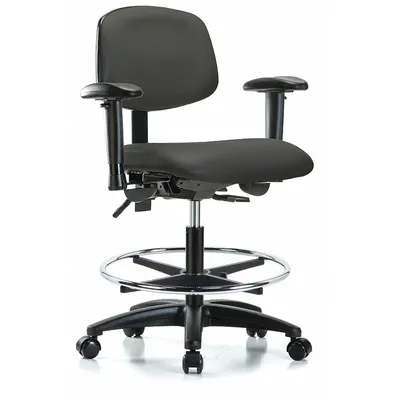 OEM Vinyl Lab Chair with Arms, 22-29 in Height, Nylon Base - Vinyl Lab Chairs