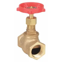 Bronze straight-body globe valve with rising stem and Z-body design. Female connections for 1 in pipe size. Suitable for general service applications including flow regulation and shut-off in piping systems.