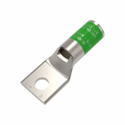 BURNDY Compression Lug: 5/16 in Stud Size, 1 AWG – 1 AWG For Wire Sizes, Stranded Wire Type - One-Hole Compression Lugs