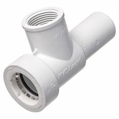 HYDRORAIN Slide Repair Kit: 1" Push x 1" Spigot x 1" FPT, PVC, 150 psi Max Working Pressure - Irrigation Tee Fittings