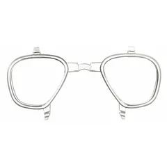 Clear plastic prescription inserts designed for use with 3M 500 Series safety goggles. These frames allow the integration of prescription lenses into safety eyewear, enabling vision correction while maintaining eye protection in industrial environments such as manufacturing, laboratories, and construction.