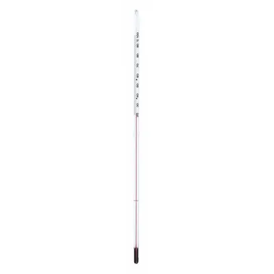 THERMCO Liquid In Glass Thermometer: 20°C to 100°C, Partial Immersion, 76 mm Immersion Dp - Partial-Immersion Liquid-in-Glass Lab Thermometers