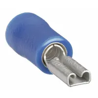 Wire Disconnect: Female Socket, Blue, Vinyl, Partial Coverage, 16 AWG – 14 AWG Wire Size