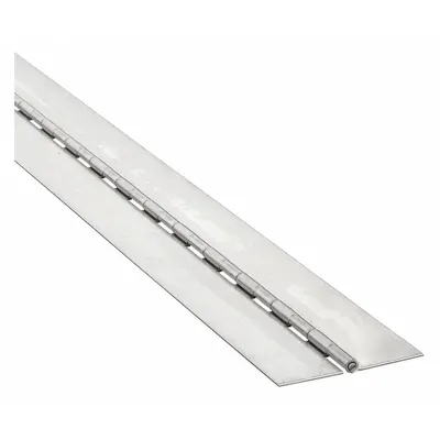 OEM Full Surface-Mount Piano Hinge, Stainless Steel, 48 in Leaf Ht, 1 in Leaf Wd - Full Surface-Mount Piano Hinges