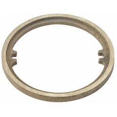 This cast bronze extension ring is used to raise a floor drain grate to the desired finished floor level. It has a 5 1/8 in overall diameter and 3/8 in overall height, with a bronze finish and screw connection type. Suitable for commercial and industrial plumbing applications where the drain body is set below the final surface.