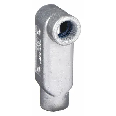 THOMAS & BETTS Conduit Outlet Body: Iron, Zinc Plated with Powder Coated, 1 1/2 in Trade Size - LB - 90° Elbow Type
