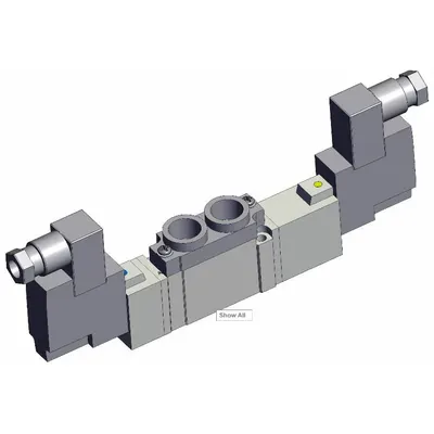 SMC Solenoid Valve: SY7000 Series, Double Solenoid, Five-Way / Three-Position - SMC SY Series Directional Control Valves