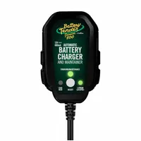 This handheld portable battery charger is designed for maintaining lithium batteries. It provides automatic float charging at 0.75 A @ 12V and a maintaining current of 1.25 A @ 12V. The unit features a 6 ft cable and is suitable for long-term battery care in automotive or industrial settings